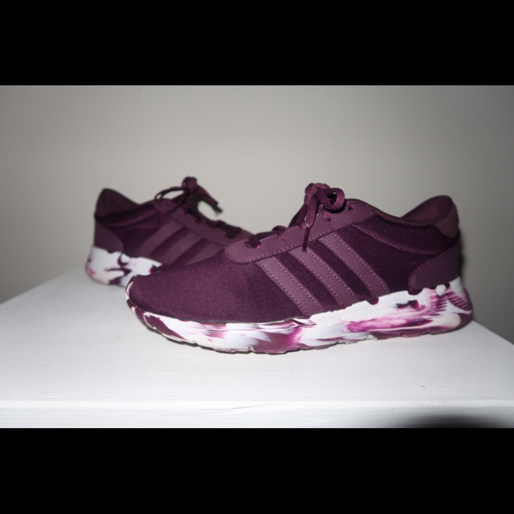 Purple Adidas NEO Cloudfoam sneakers.
